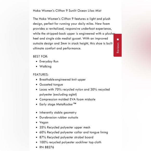 HOKA Clifton 9 Running Sneaker Sunlit Ocean Lilac Comfort Women's Size 12 Wide - Picture 12 of 12